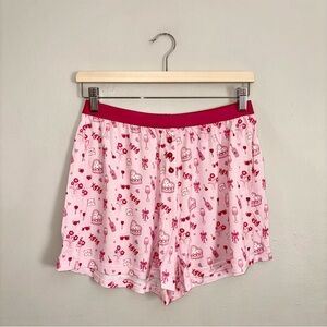 Pink Lily Valentines Day Pajama Sleep Boxer Shorts Sz S